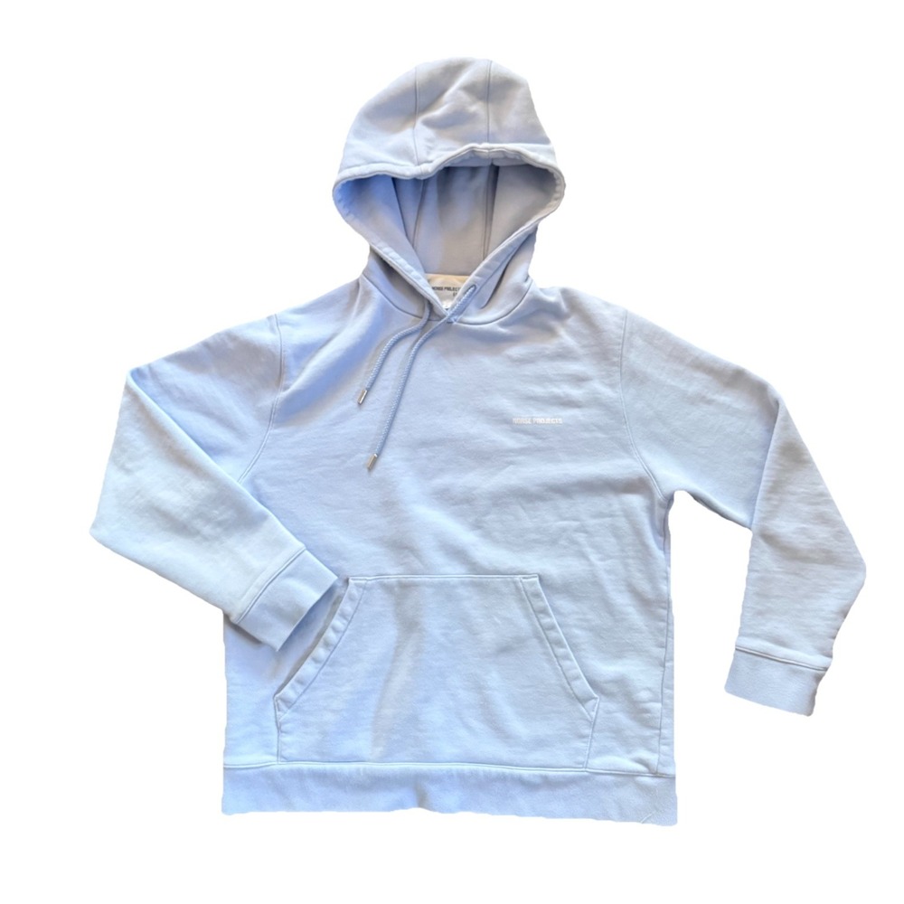 Norse Projects Vagn Logo Hoodie END Men Medium Light Blue Pullover Portugal